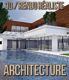 Graphisme 3D - rendu architecture exterieur - perspective 3D