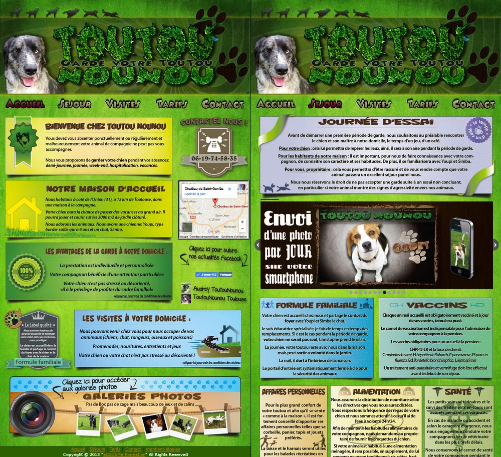 Site internet et graphisme d'une pension canine par GrafiSite